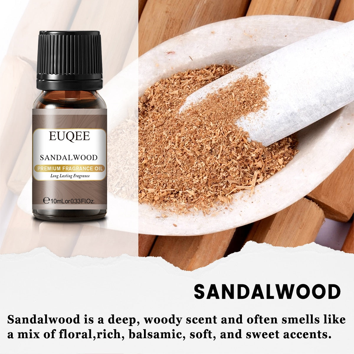 Euqee 6pcs/set 10ml Perfume Fragrance Oil Relax Body Sandalwood