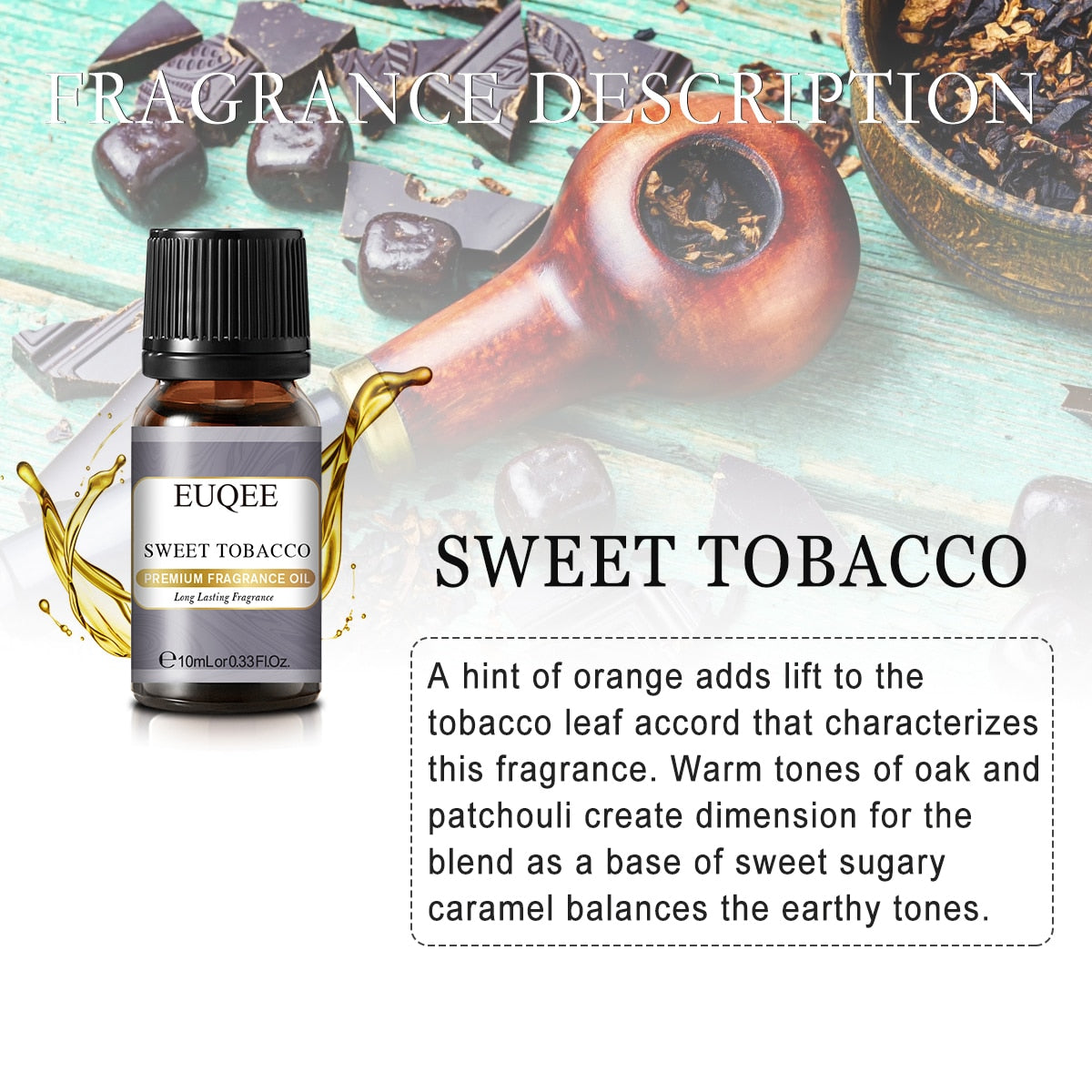 EUQEE 10ml Men's Perfume Oil Leather Bay Rum Sweet Tobacco Aroma Essen –  Uncle Bob's health and therapeutics